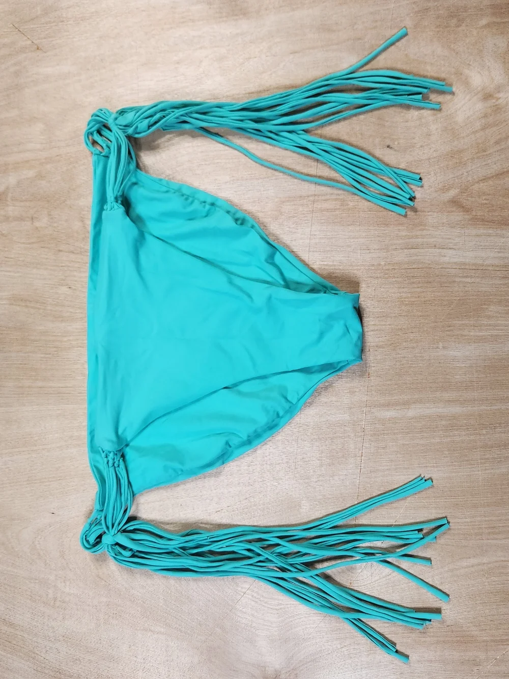 Billabong Womens Turquoise Bikini Bottom with Side Fringe Ties Size L
